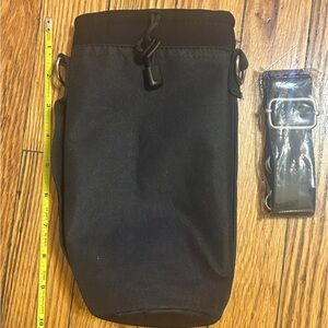 Black Insulated Bottle Holder with Strap
